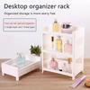 Minimalist Pp Desktop Double Layer Storage Rack Rectangular Organizing Student Desk Office Cosmetics Stationery Storage Shelf
