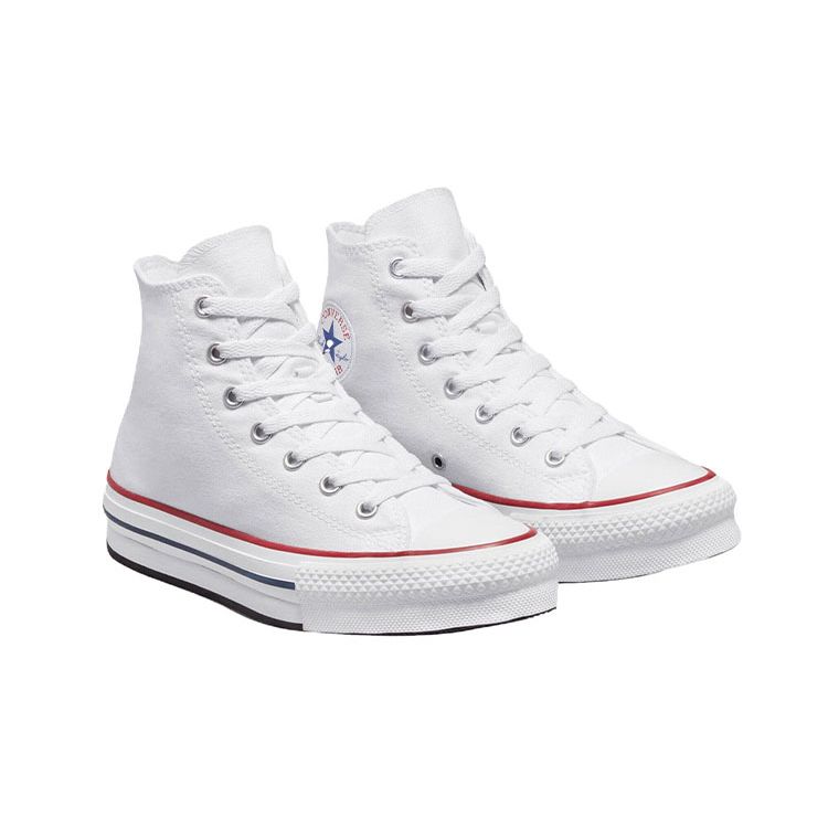 Converse Chuck Taylor All Star Lift Platform Canvas High GS White Kids Sneakers Garnet Navy 272856F