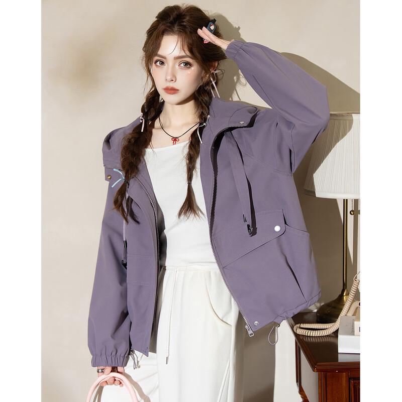 ET BOITE Women's Casual Hooded Short Jacket