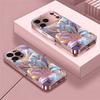 Colorful Lily Pattern Metallic Tempered Glass Phone Case For iPhone 17 16 15 14 13 12 11 Pro Max 15 Plus 17 Air 17E Cover