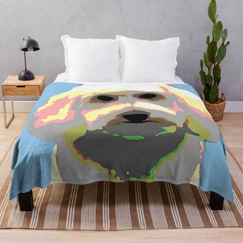 Labradoodle Doodle Dog Flannel Throw Blanket Cute Kawaii Dog Lightweight Super Soft for Sofa Couch Bed Festival Birthday Gift