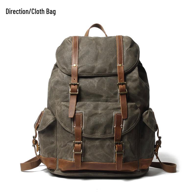 Lishen Vintage Waxed Canvas Travel Backpack