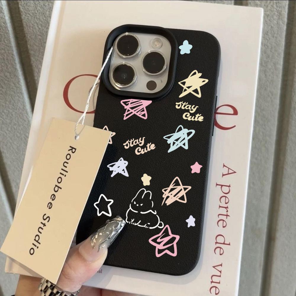 HOT Colorful Star Wings Dots Lichee leather pattern Phone Case For iPhone 17 16e 16 15 14 13 12 11 Air Pro Max Plus X XR XSMax