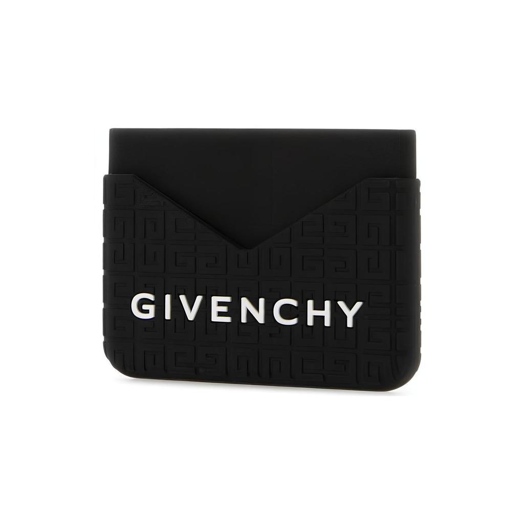 Givenchy Micro 4G Logo Textured Open Closure Rubber Card Holder Men Accessories Black BK60EJK1QP-001