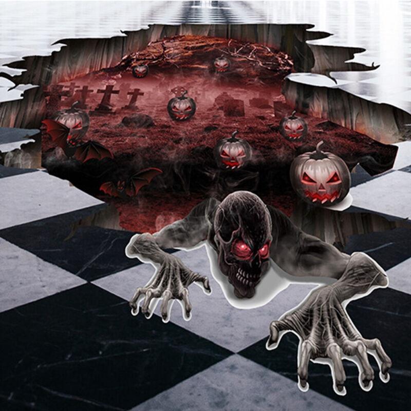 Durable Pvc Hell Zombie Wall And Floor Stickers For Unforgettable Halloween Atmosphere