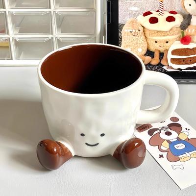 Creative Ceramic Coffee Mugs for Couples Cute Cartoon Valentine Birthday Gift Set with Gift Box Packaging