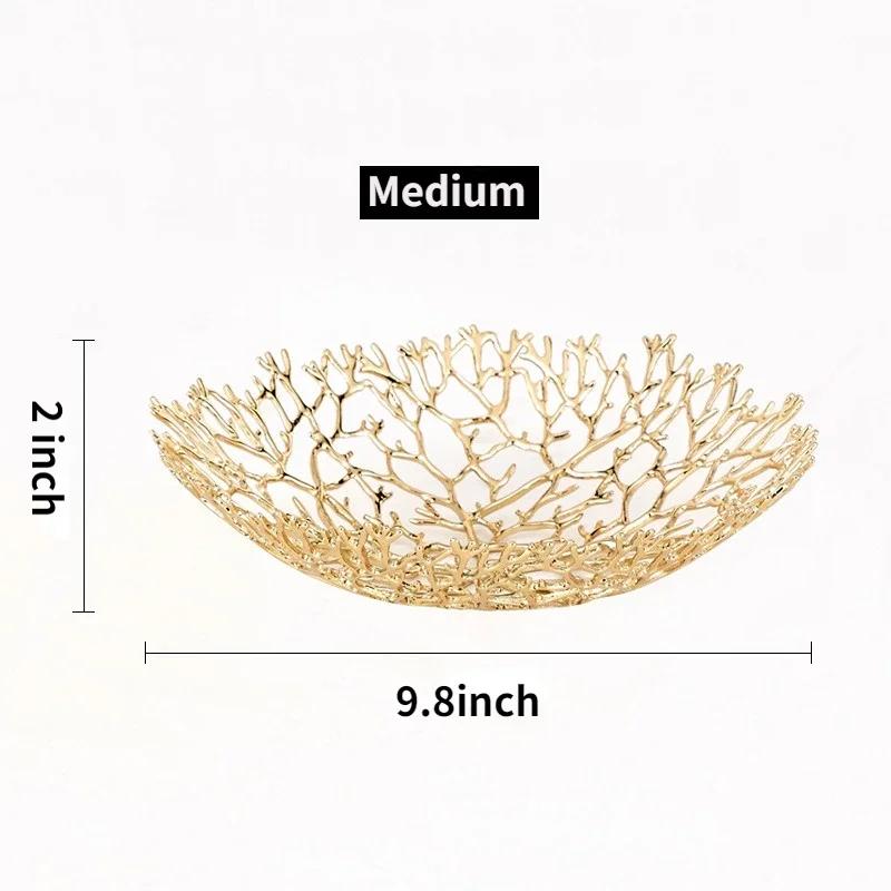 

Золотые декоративные овальные фруктовые корзины, золотые металлические сервировочные тарелки, подносы для кухни, кофе, обеденного стола, закуски, листья, тарелки