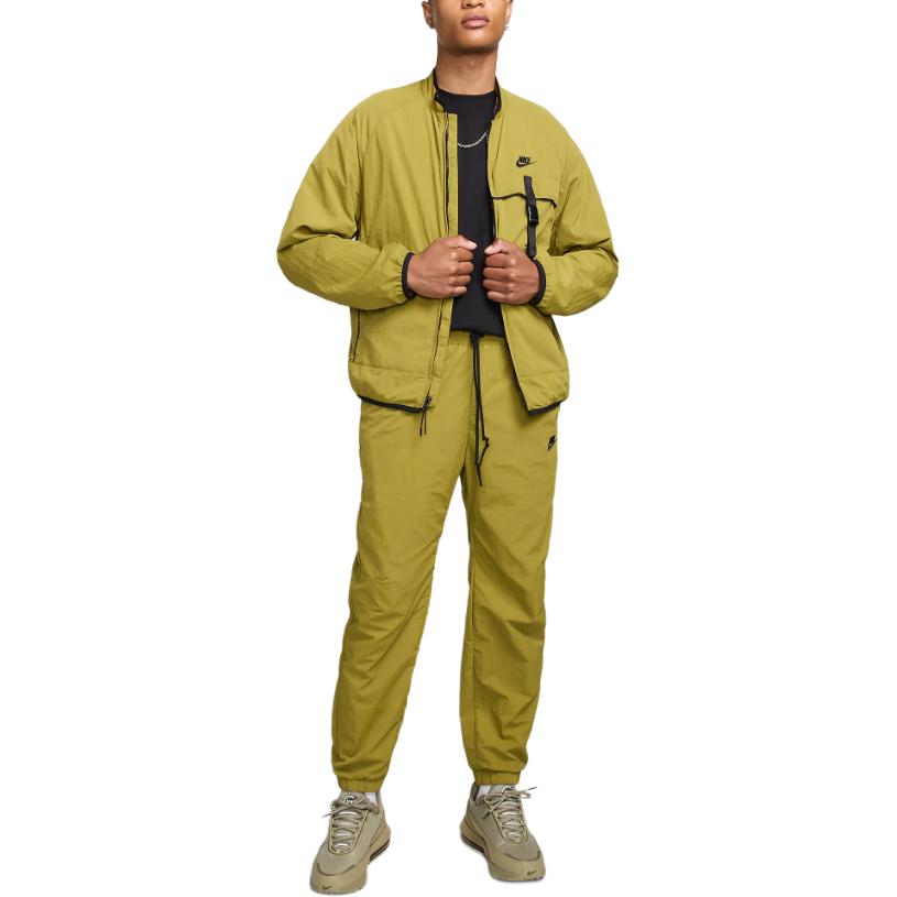 Nike Solid Color Casual Knit Joggers Men Bottoms Olive-Green FZ0758-307