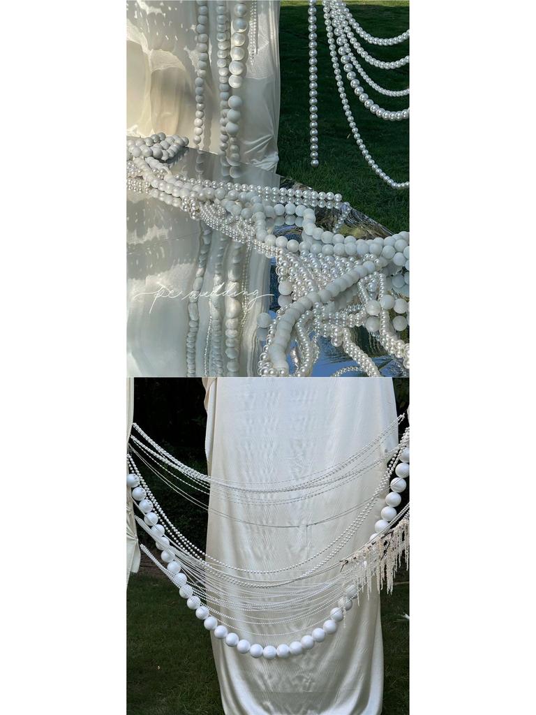 Giant Pearl String Wedding Ornament for Display and Photo Backgrounds