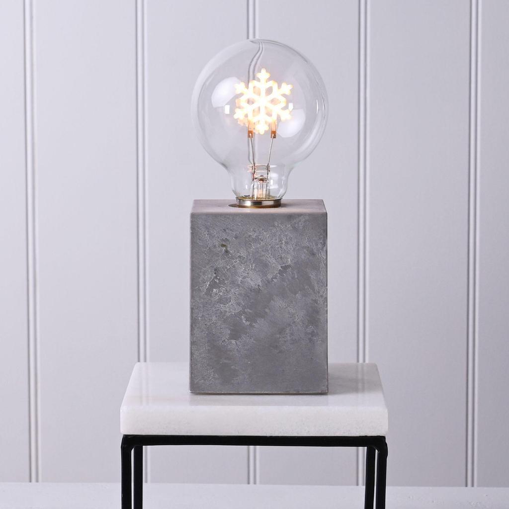 Square Snowflake Light with Cement Effect Base