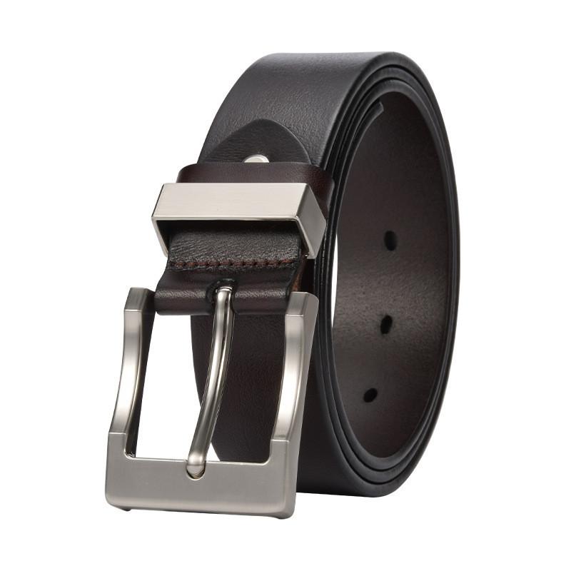 

New Mens Pin Buckle Leather Belt Casual Wide Middleaged Slimming Simple кофейный