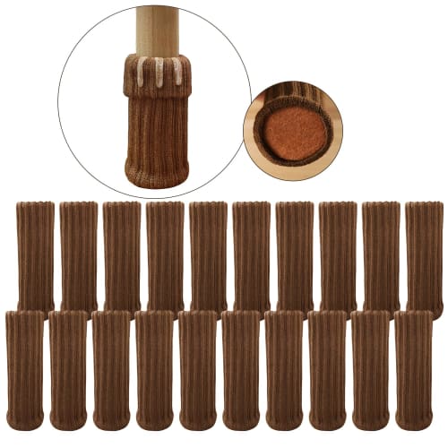 

MAVEEK Chair Leg Covers, 20-Pack, Chair Leg Caps, Chair Socks, Chair Leg Covers, Chair Leg Covers with Silicone Interior, Double-Layer Knit, Prevents
