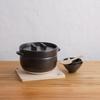 Kamoshika Douguten Earthenware Rice Cooker, 5-cup Rice Pot, OR-60-0006, Black