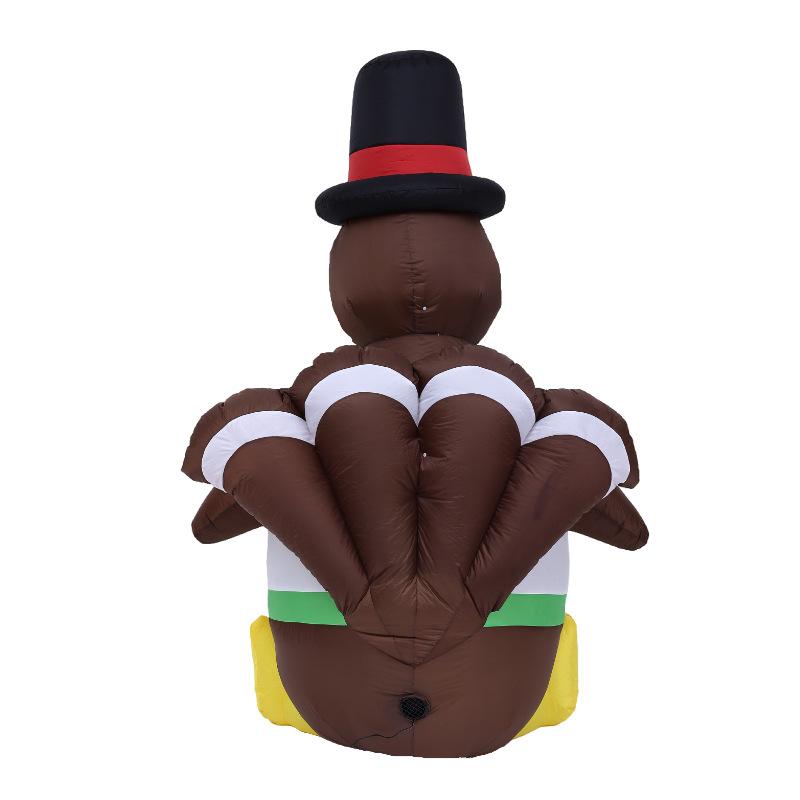 1.8M Inflatable White Turkey with Colorful Lights Thanksgiving Yard Decoration