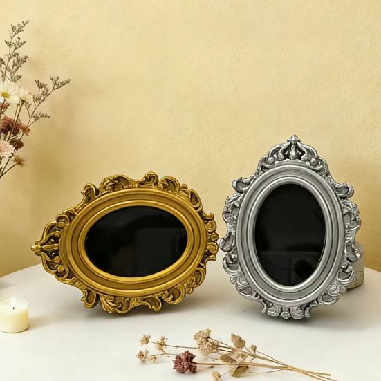 Vintage Photo Frame Refrigerator Magnet DIY Oval Picture Holder Decorative Fridge Magnet Home Kitchen Office Whiteboard Decor