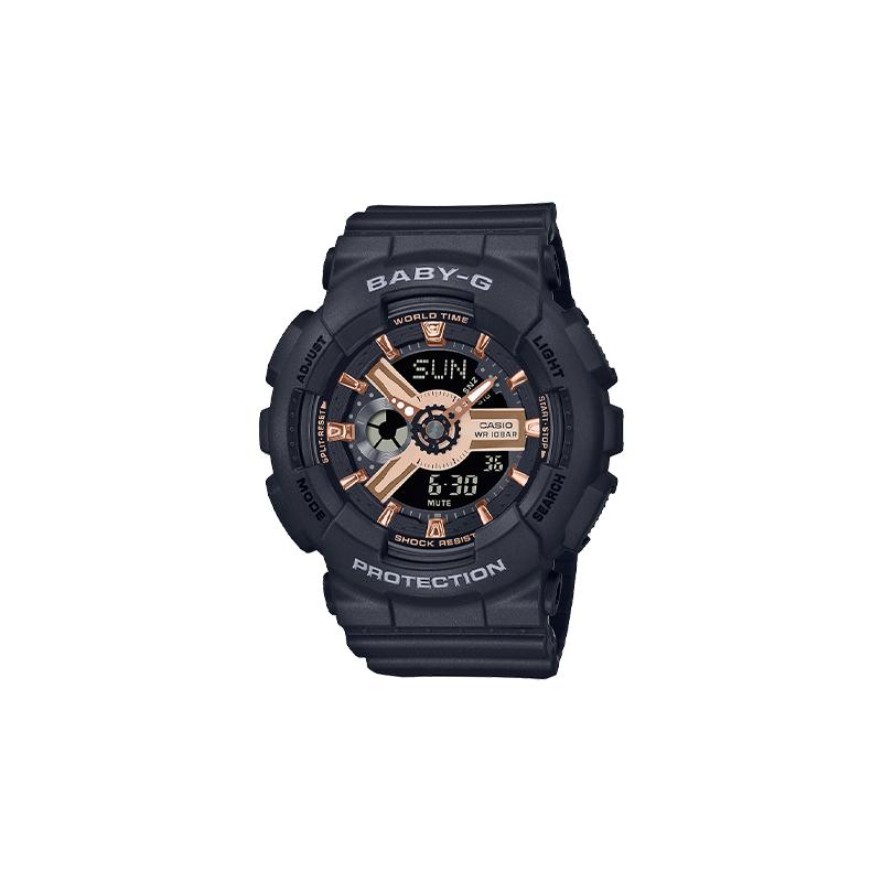 

Casio BABY-G Series LED Light Waterproof Quartz Movement Resin Strap Japanese and Korean Watch Women’s Watch Black Dial BA-110XRG-1AJF чёрный