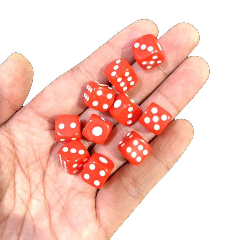 100 Piece 10Mm Acrylic Square Point Dice Puzzle Gaming 6 Sided Dice Diy Game Accessory Decider Birthday Parties Blackwhite Cube