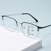 Vintage Men's Progressive Multifocal Reading Glasses Women Fashion Half Frame Far Sight Eyewear Ultralight Anti-blue Presbyopia