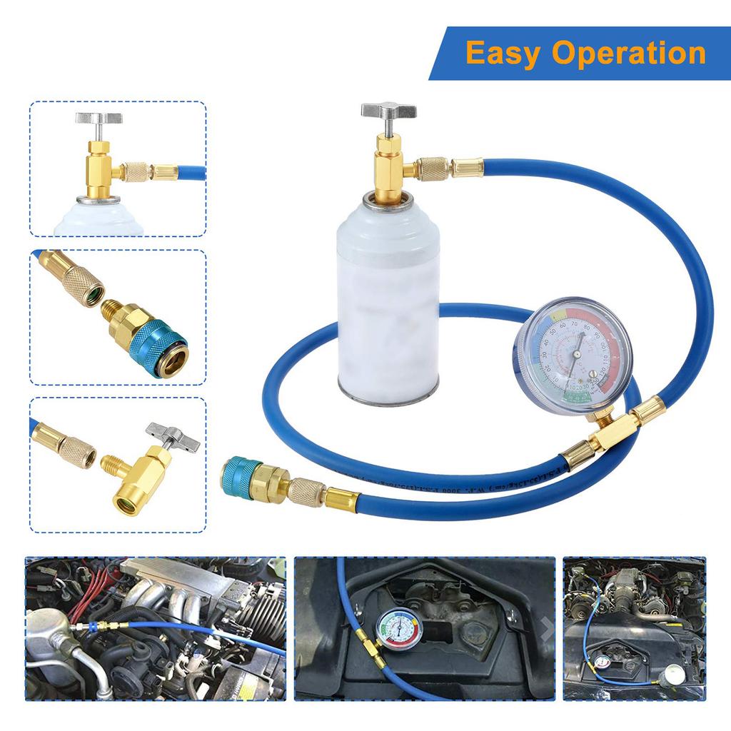 Mangueira de Refrigerante Recarga Kit Ar Condicionado Automotivo AC R134A Mangueira de Condicionamento Automotivo Com Manômetros de Recarga R12 R22 Carregamento de Gás Todo Cobre