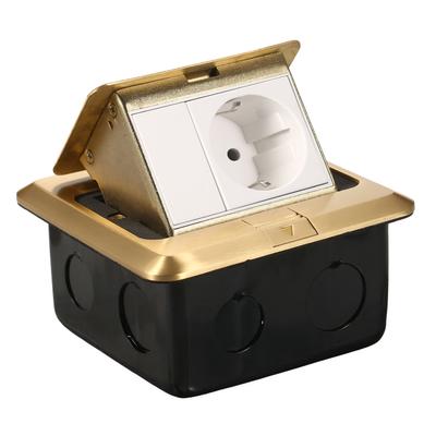 DT-T01 All-Copper Arc Waterproof Floor Socket Damping Luxury Multifunctional   Floor Socket Slow   Ground Socket