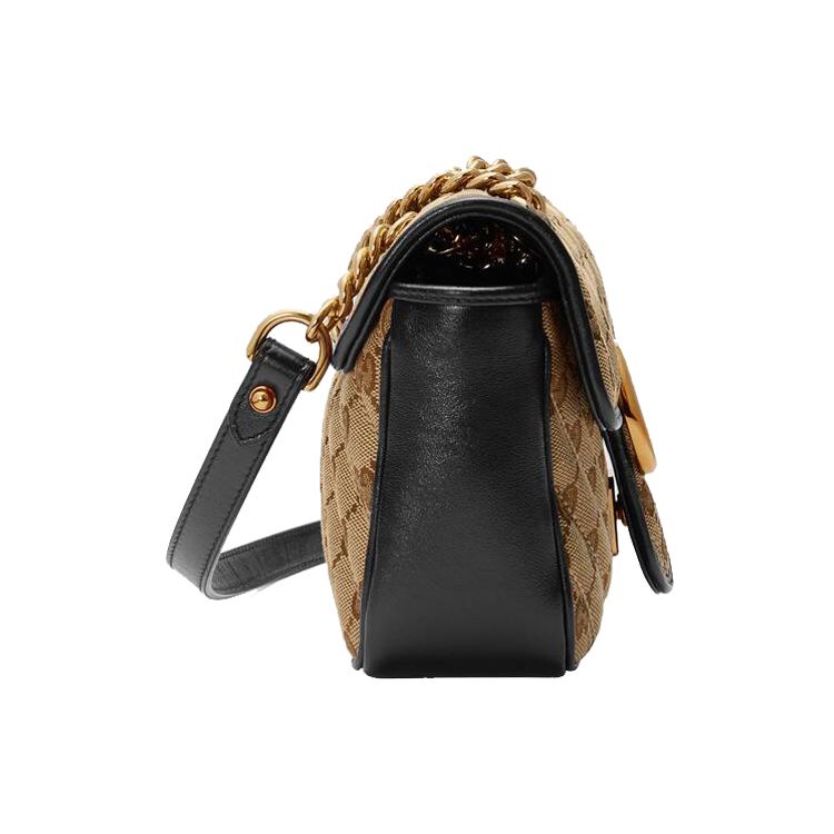 Gucci GG Marmont Mini Bag Beige Ebony/Nero Women Bags Tan 446744-HVKEG-9772