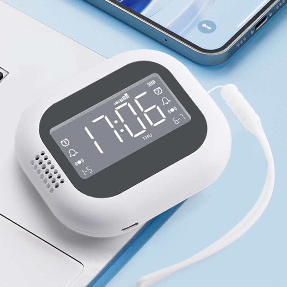 Vibration Alarm Clock Digital FM Radio Rechargeable Electronic Clock LED Display Strong -up Artifact
