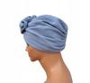 Classic Turban with Rose Mussa Baby Blue Cotton Muslin Comfort and Style