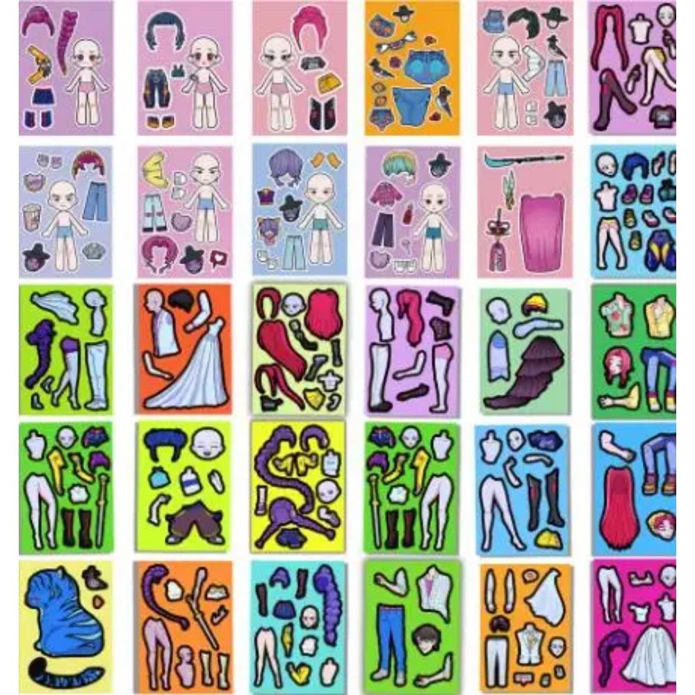 8/24Pcs Cute KPop Demon Hunters Puzzle Stickers Make a Face Cartoon For DIY Phone Laptop Luggage Skateboard Graffiti Decals