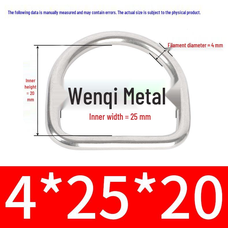 304 Stainless Steel Semi-circular D-Ring Bag Strap & Hat DIY Seamless Triangle Buckle.