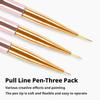 3pcs/Set French Stripe Nail Art Line Painting Pen 3D Tips Manicure Slim Line Drawing Pen UV Gel Brushes Painting Tools