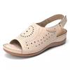 Summer New Large-size Sandals Hollow Flat-heeled Open-toe Buckle with Retro Low-top Hole Shoes