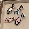 4Pcs Girl Hairpin Macaron Color Ocean Fish Shape Acrylic Hair Clips Smooth Rounded Edges Daily Styling Hair Accessory