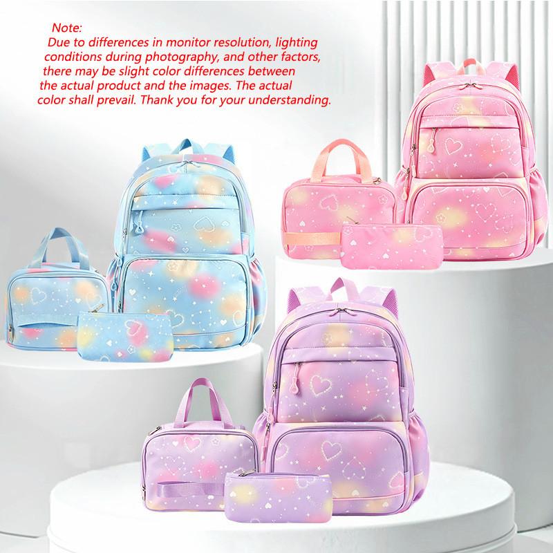 Nylon Kinder Schulrucksack Set Mit Erweiterbarem Volumen Und Cartoon-Print Für Mittelschüler
