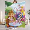 W-Winx C-Club Blanket Beauty Girl Print Flannel Blanket for Home Living Room Bedroom Decor New Year Christmas Gift for Kids