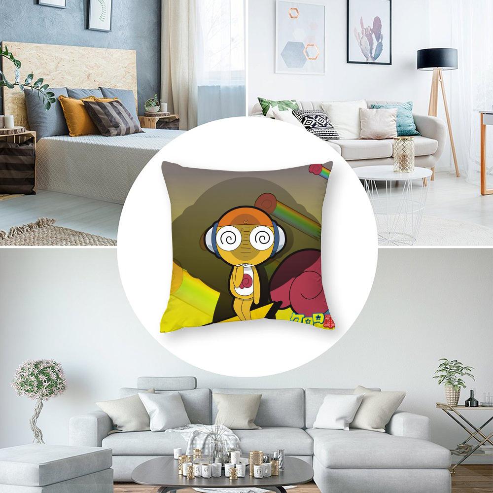 Keroro G-Gunsou Frog Pillow Case Plush Fabric Soft Double Sided Print Sofa Cushion Cover Throw Pillow Covers