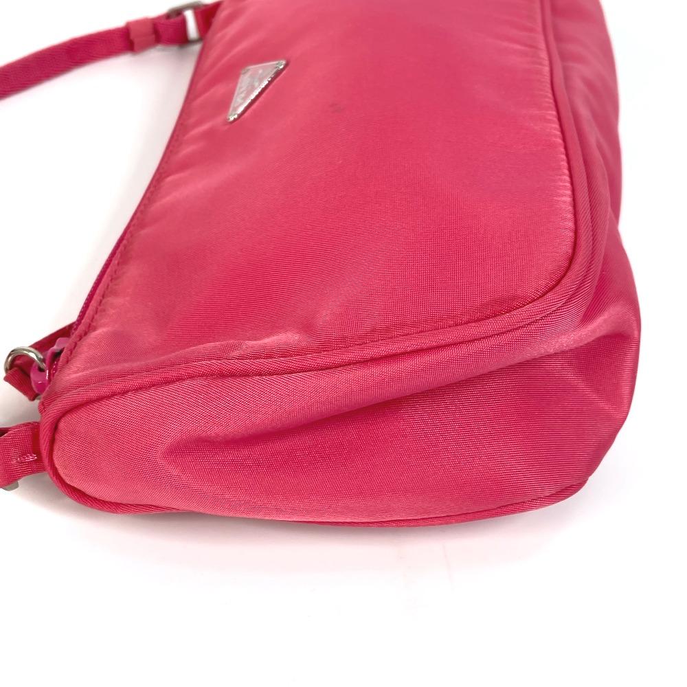 PRADA MV633 Triangle Logo Plate Hand Bag Accessory Pouch Shoulder Bag Pink