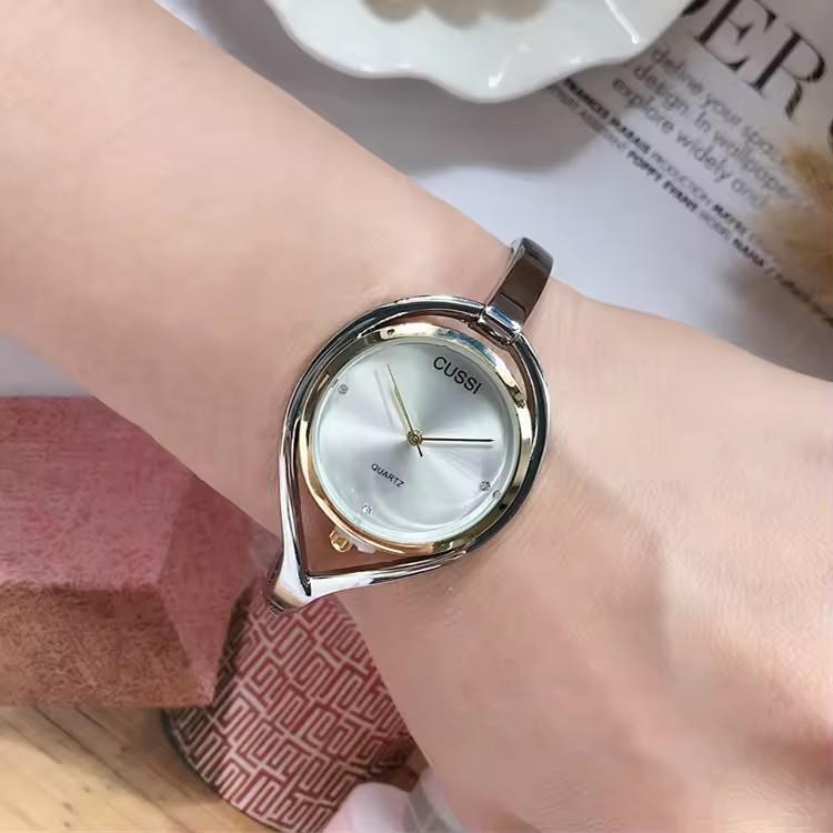Bangle Watch Women Quartz Wristwatch Minimalist Dial Brand New Design Clock Fashion Diamond Rhinestone Bracelet Band Retro Reloj