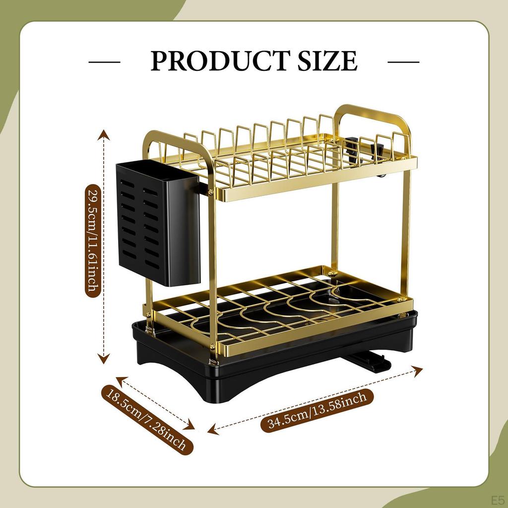 Abtropfgestell 2 Etagen Organisieren, Zuverlässig, Ordentlich für Küchenarbeitsplatte Utensilienhalter Tassen