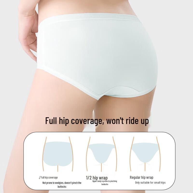 Duoduo Cotton Women's 50S Xinjiang Cotton Mid-Waist Briefs