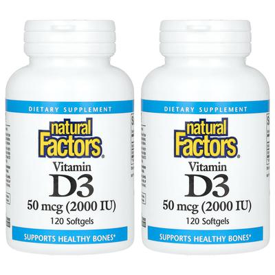 Vitamine D3 50mcg (2000IU) Softgels, 120 Stuks (Duo-verpakking)