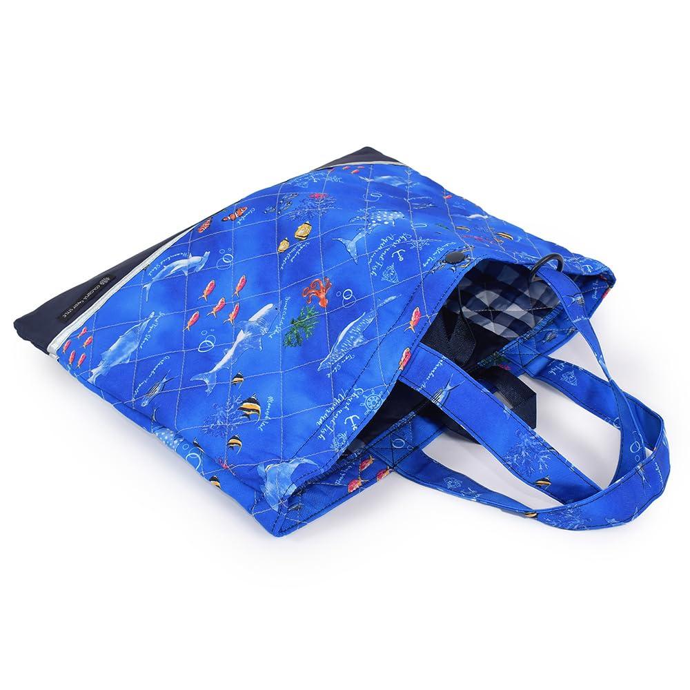 COLORFUL CANDY STYLE Quilted Entrance Set Lesson Bag and in Blue and Size 4-Piece Kindergarten/School (Includes Reflector) Lagoon. Water-Repellent,