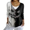 Women's Fashion Casual Knit Sweater Button-Up Halloween Printed  Cardigan Jacket