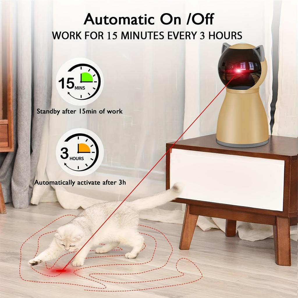 Valonii Interactive Cat Laser Toy Automatic for Indoor Cats,  Real Random Trajectory Rechargeable Laser Pointer Cat Toys for Indoor Cats/Kittens/Dogs