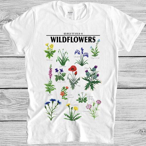Wildflower Botanical Flowers Saying Nature Vintage Cool Gift Tee T Shirt M1017