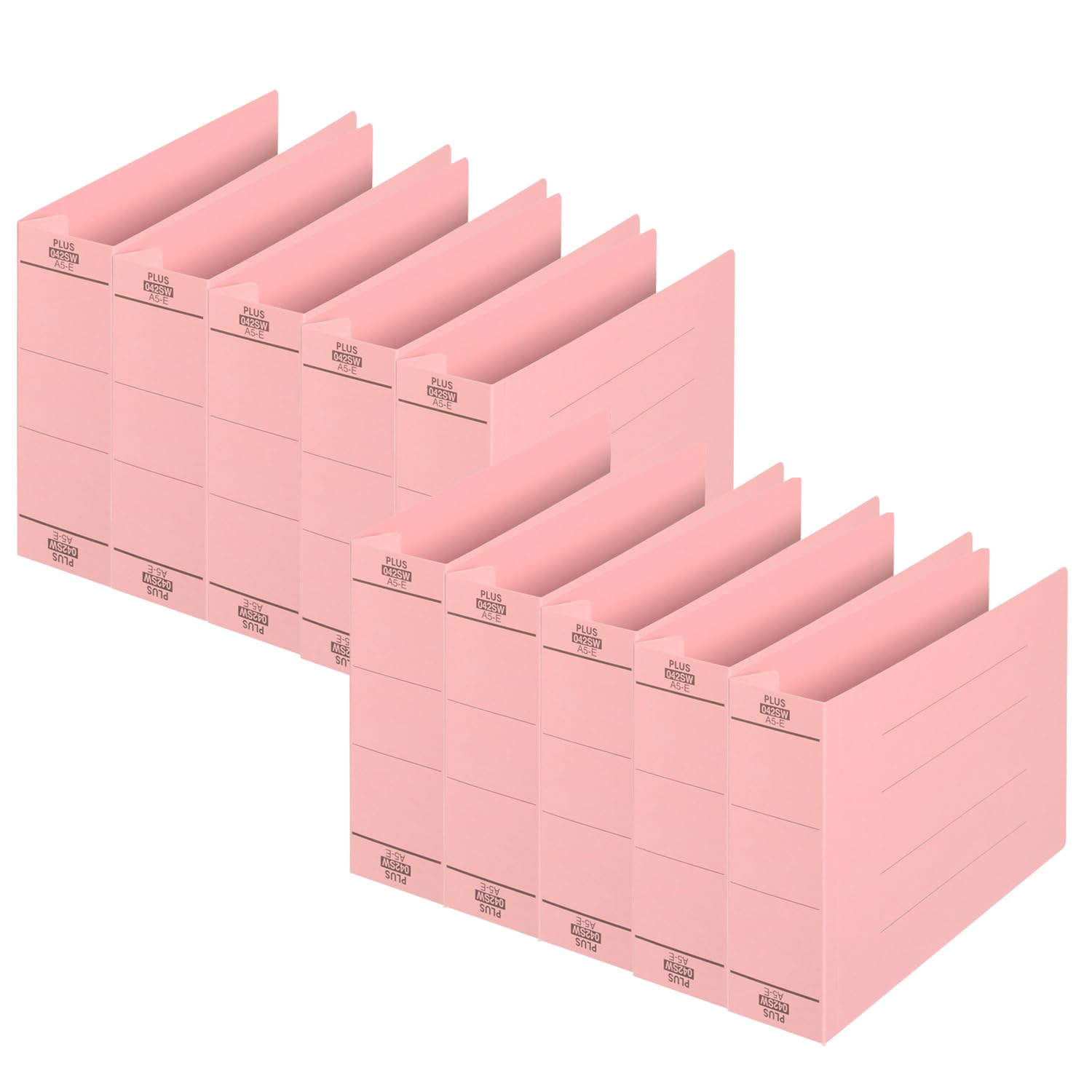 

Plus Flat File Resin Binding Tool Толстый переплет 500 листов A5 Горизонтальный 10 книг Розовый No.042SW 87-608×10