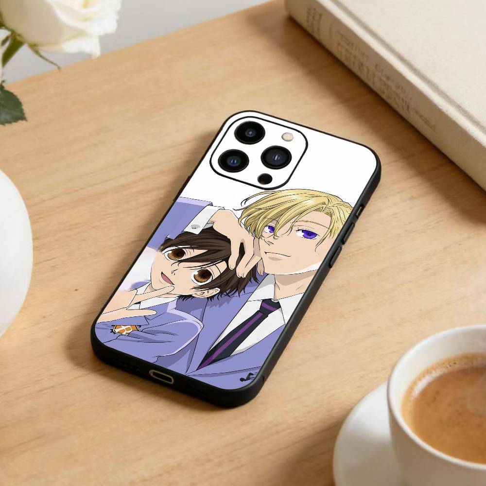 ouran high school host club  Phone Case For iPhone17,16,15,14,13,12 Plus,Max Soft Silicone Black Cover