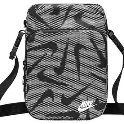 Υφασμάτινη Τσάντα Crossbody Κανονική Unisex Μαύρο Λευκό Casual DQ5738-010