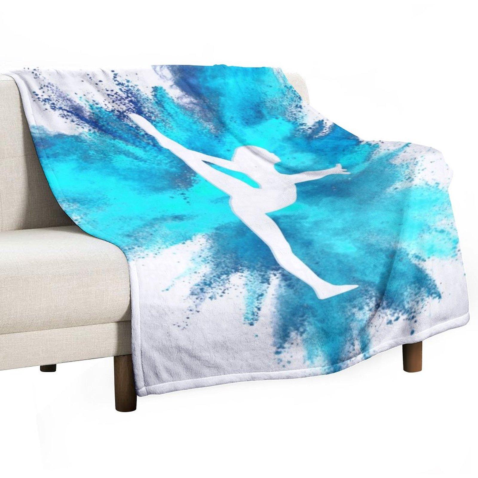 Gymnast Silhouette - Blue Explosion Throw Blanket Thermals For Travel blankets ands For Baby Shaggy Blankets 30x40in