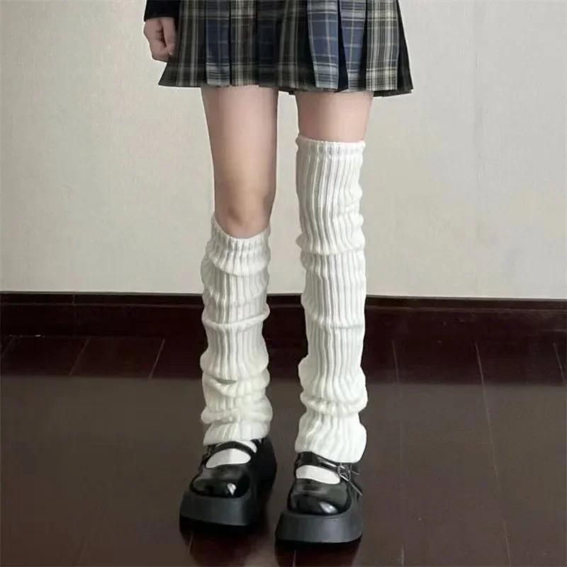 70/50/40Cm Knitted Lolita Leg Warmers Women Winter Sweet Fashion Match Bare Legs Long Socks College Style Lengthened Stockings