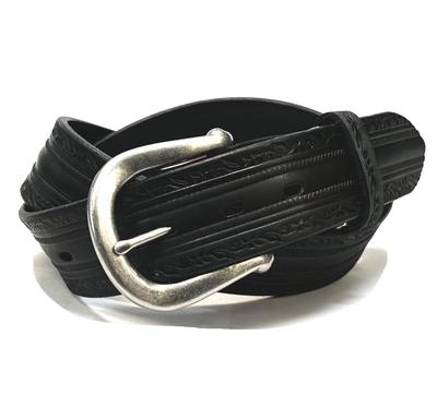 (Tochigi-Leder) Tochigi Ledergürtel für Herren, Echtes Leder, Rindsleder, Pflanzlich gegerbtes Leder, Blumenmuster, Hergestellt von Tochigi Leather Co.,